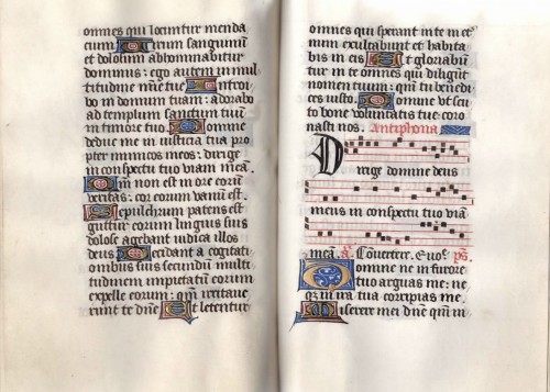  - Book containing leaves from a Medieval Psalter-Hymnal, France 15th century