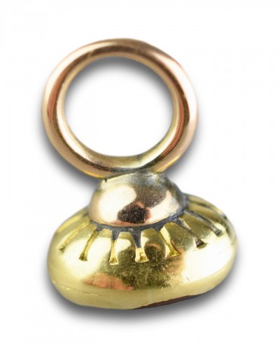 Antique Jewellery  - Georgian gold fob with a Renaissance carnelian intaglio of the God Mercury.