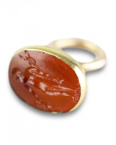  - Georgian gold fob with a Renaissance carnelian intaglio of the God Mercury.