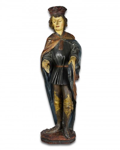 Sculpture  - Polychromed wooden sculpture of Saint Martin, Southern Germany 16th century