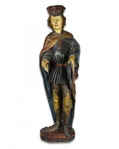 <= 16th century - Polychromed wooden sculpture of Saint Martin, Southern Germany 16th century