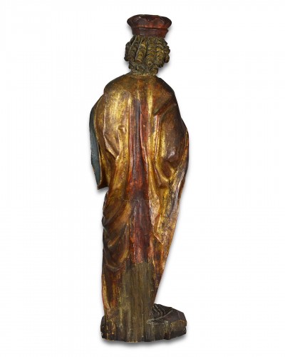 Antiquités - Polychromed wooden sculpture of Saint Martin, Southern Germany 16th century