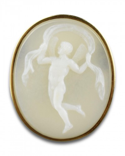 Camée Sardonyx de cupidon,. Italie 8e/19e siècle - Bijouterie, Joaillerie Style 