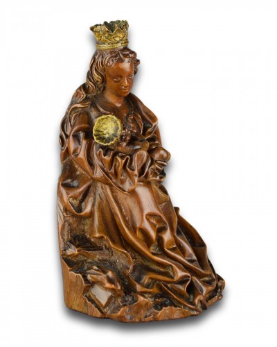 Intimate gothic sculpture of the nursing Madonna &amp; child, Germany 16th cent - 