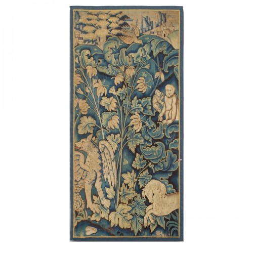 Tapisserie feuilles de choux avec animaux exotiques, Audenarde XVIe siècle