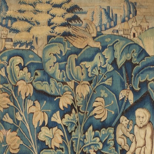  - Tapisserie feuilles de choux avec animaux exotiques, Audenarde XVIe siècle
