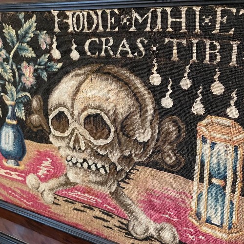 Curiosities  - Memento Mori needlework, Flander or Germany 17th century