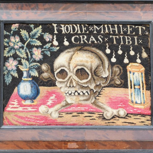 Travail d'aiguille Memento Mori, Flandre ou Allemagne  XVIIe - 