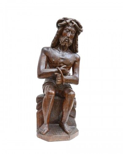 Oak sculpture of Christ upon the cold stone, Northern France 16th century