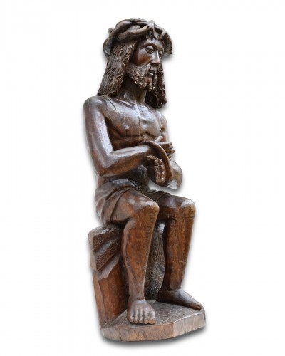 Sculpture en chêne du Christ sur la pierre froide, Nord de la France ébut du XVIe s - Matthew Holder