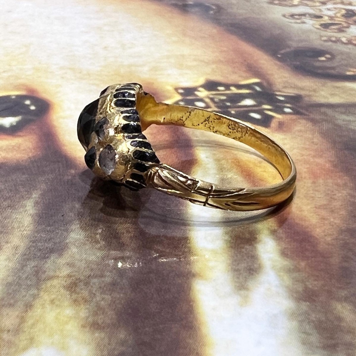 Enamel and Gilded Ring - Cevherun 24K