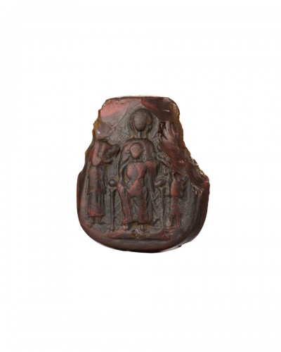 Late Byzantine glass cameo of the Sedes Sapientiae,Venetian 13th century