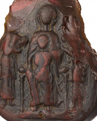 Late Byzantine glass cameo of the Sedes Sapientiae,Venetian 13th century - Ancient Art Style 