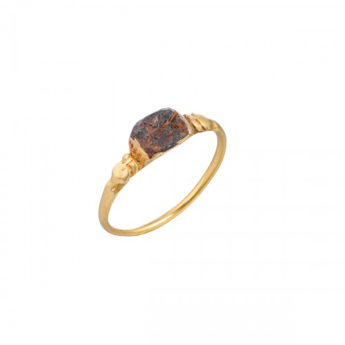 Medieval amuletic ring with a meteorite, England or France 13th century