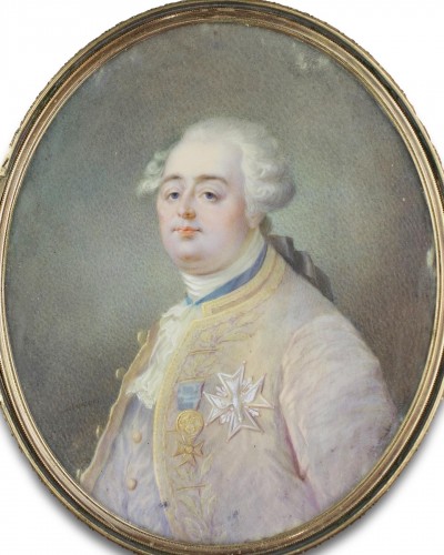 Miniature en écaille et nacre du roi Louis XVI, France 18e siècle - Objets de Vitrine Style 