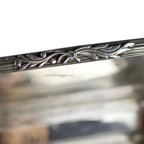  - Large silver and tortoiseshell table snuff box. European, 19th century