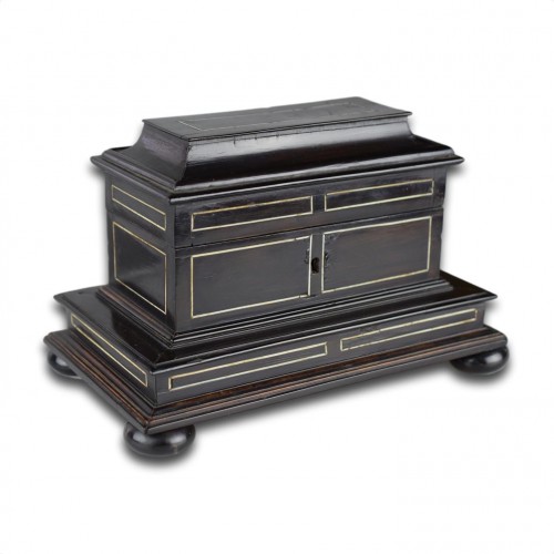 Objects of Vertu  -  Miniature ebony kunstkammer table cabinet