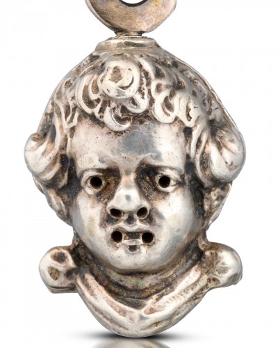 Silver pomander in the form of a putto’s head - Antique Jewellery Style 