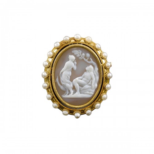 Sardonyx cameo of Juno and Jupiter by Giovanni Pichler. Italian, 18th centu