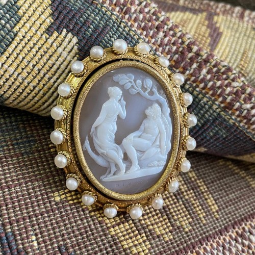 18th century - Sardonyx cameo of Juno and Jupiter by Giovanni Pichler. Italian, 18th centu