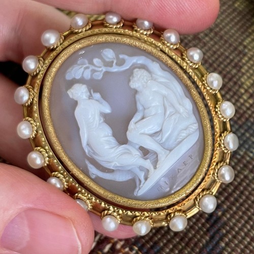  - Sardonyx cameo of Juno and Jupiter by Giovanni Pichler. Italian, 18th centu