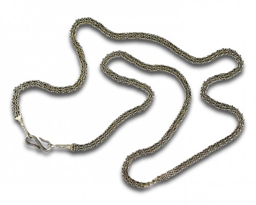 Antiquités - Fine silver gilt filigree long chain