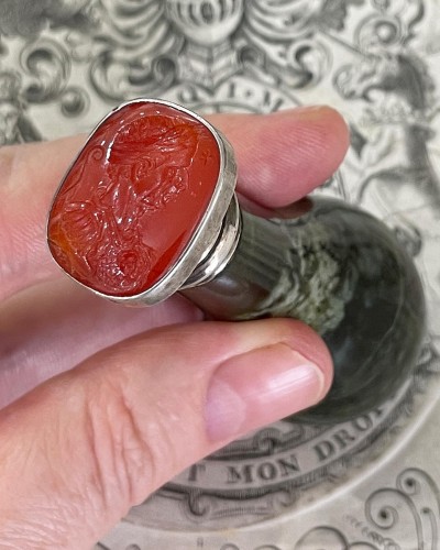 Desk seal with a Renaissance intaglio of Julius Cesar - 