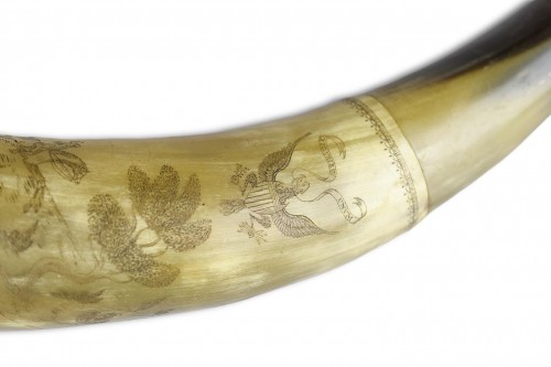  - Finely engraved cow horn, first half of the 19th century.