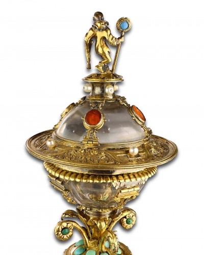 Salière en cristal de roche monté sur vermeil - Argenterie et Orfèvrerie Style 