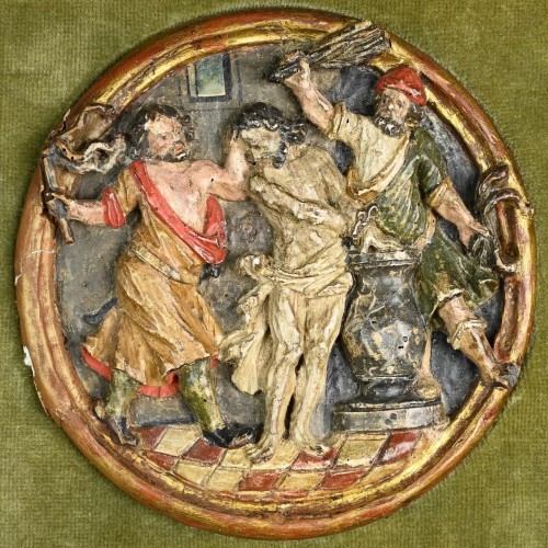 Neuf cocardes en bois provenant d'un autel du Rosaire. Allemagne du Sud, XVIe siècle. - Matthew Holder