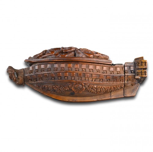 Objects of Vertu  - Coquilla ship form snuff box