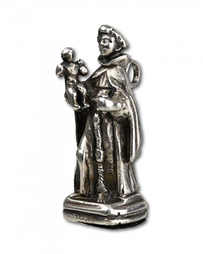 Art sacré, objets religieux  - Pendentif en argent de Saint Antoine