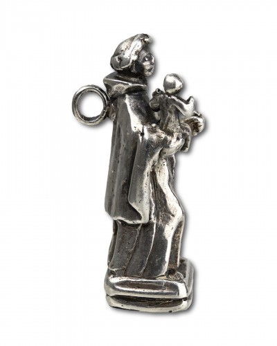 XVIIe siècle - Pendentif en argent de Saint Antoine