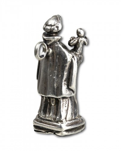 Antiquités - Pendentif en argent de Saint Antoine