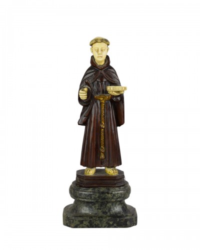 Ivory and wood sculpture of Saint Anthony