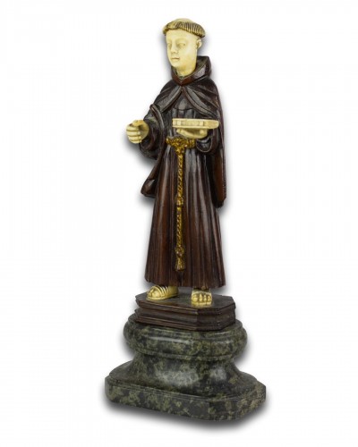Ivory and wood sculpture of Saint Anthony - 