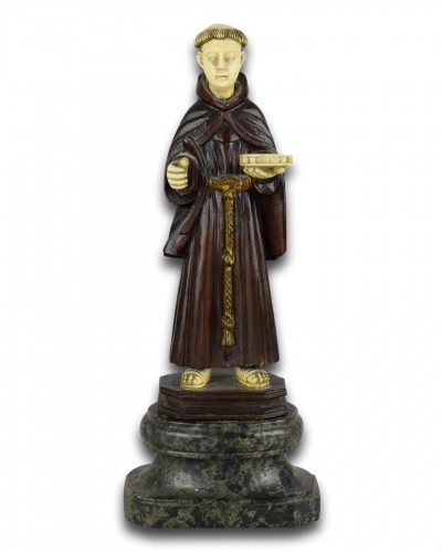 Ivory and wood sculpture of Saint Anthony - 