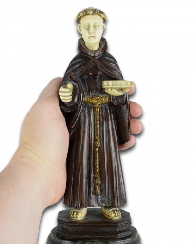  - Ivory and wood sculpture of Saint Anthony