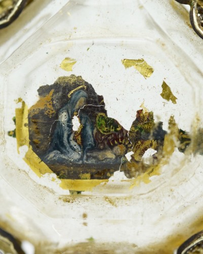 Antiquités - Pendentif flacon cristal de roche monté filigrane et vermeil