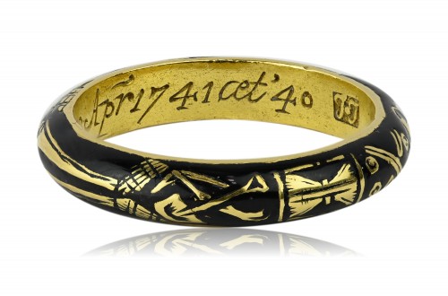  - Enamelled gold Skeleton mourning ring, Rngland first half of the 18th cent