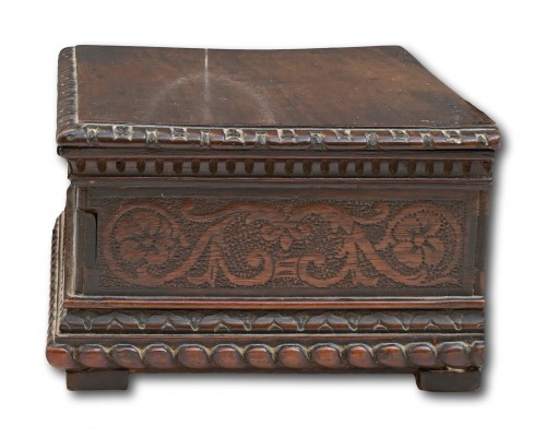 Walnut casket with concealed money box - 