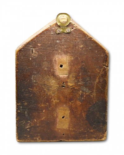 Gilt wood pax painted with the resurrected Christ - 