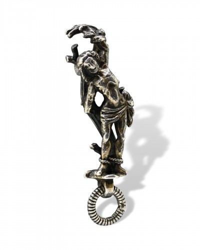 Silver gilt pendant with a figure of Saint Sebastian, Germany 15th century - Religious Antiques Style 