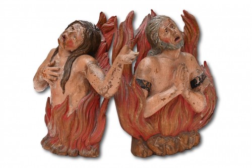 Polychromed sculptures of souls burning in purgatory - 