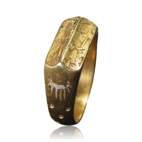  - Iconographic finger ring with Saint John and the Virgin