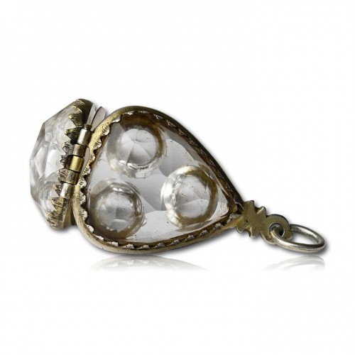  - Amuletic rock crystal and silver gilt pendant