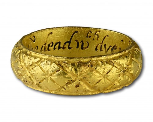 17th century - Gold and enamel memento mori ring