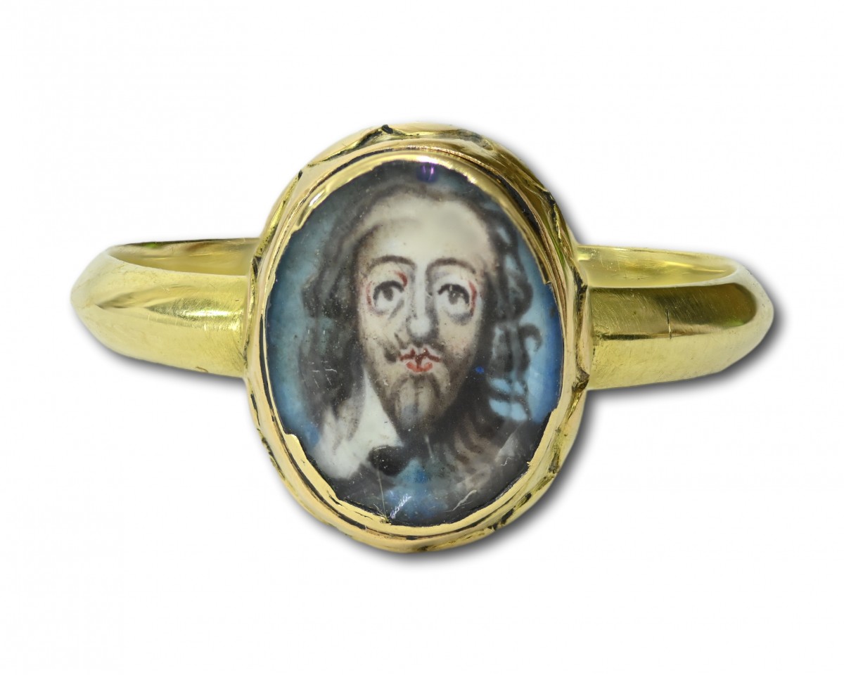 Important royalist gold ring with a portrait of King Charles I, c.1600 ...