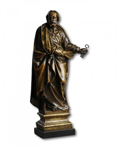 Sculpture  - Sculpture en albâtre de Saint Pierre. Flamand fin du XVIe siècle