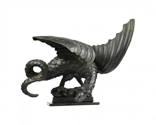 Ebonised wooden sculpture of a dragon, England 19th century